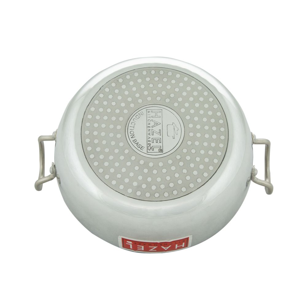 Hazel Induction Kadai for Cooking | 4 mm Aluminium Kadai for Deep Frying |Aluminium Induction Cooktop Utensil,6000 ml, Silver