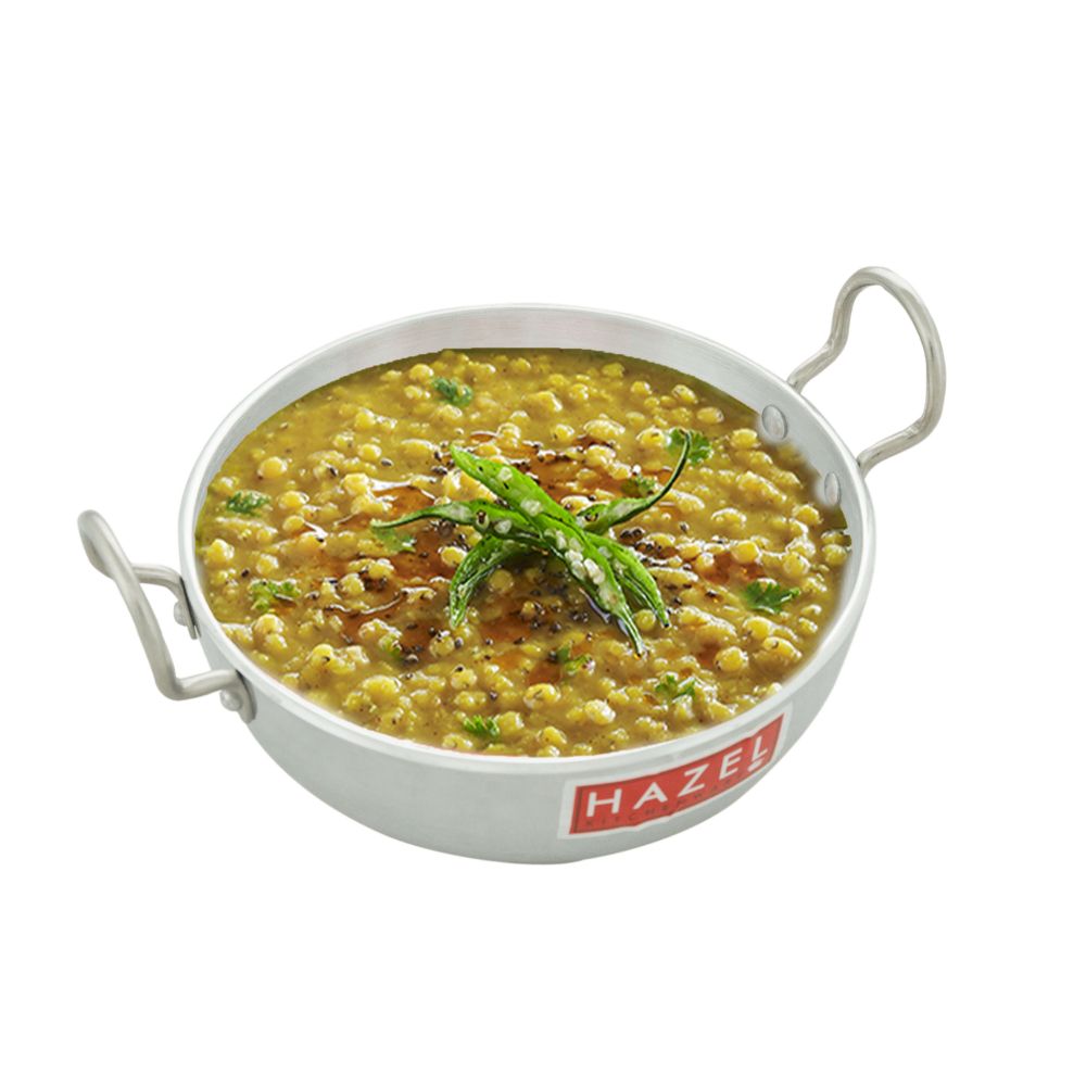 Hazel Induction Kadai for Cooking | 4 mm Aluminium Kadai for Deep Frying |Aluminium Induction Cooktop Utensil,6000 ml, Silver