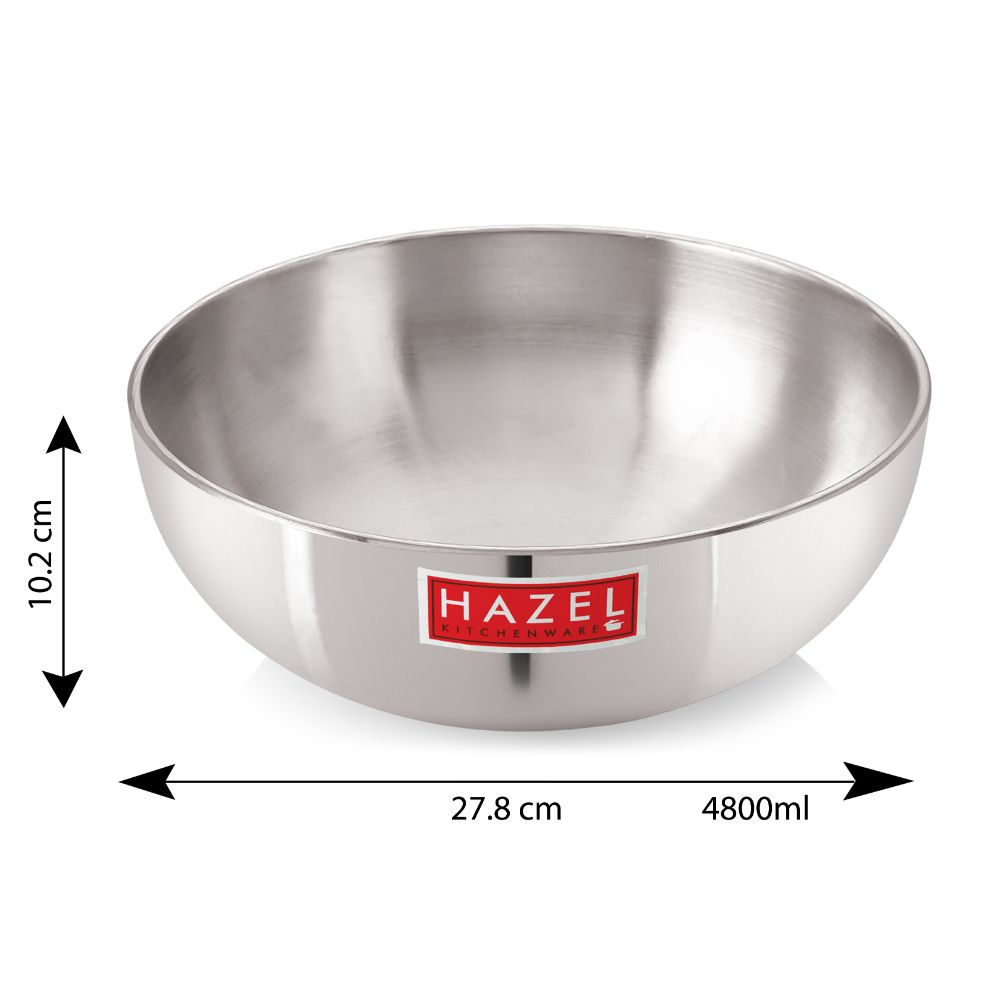 HAZEL 4mm Aluminium Induction Bottom Tasra, 4800 ML, Silver
