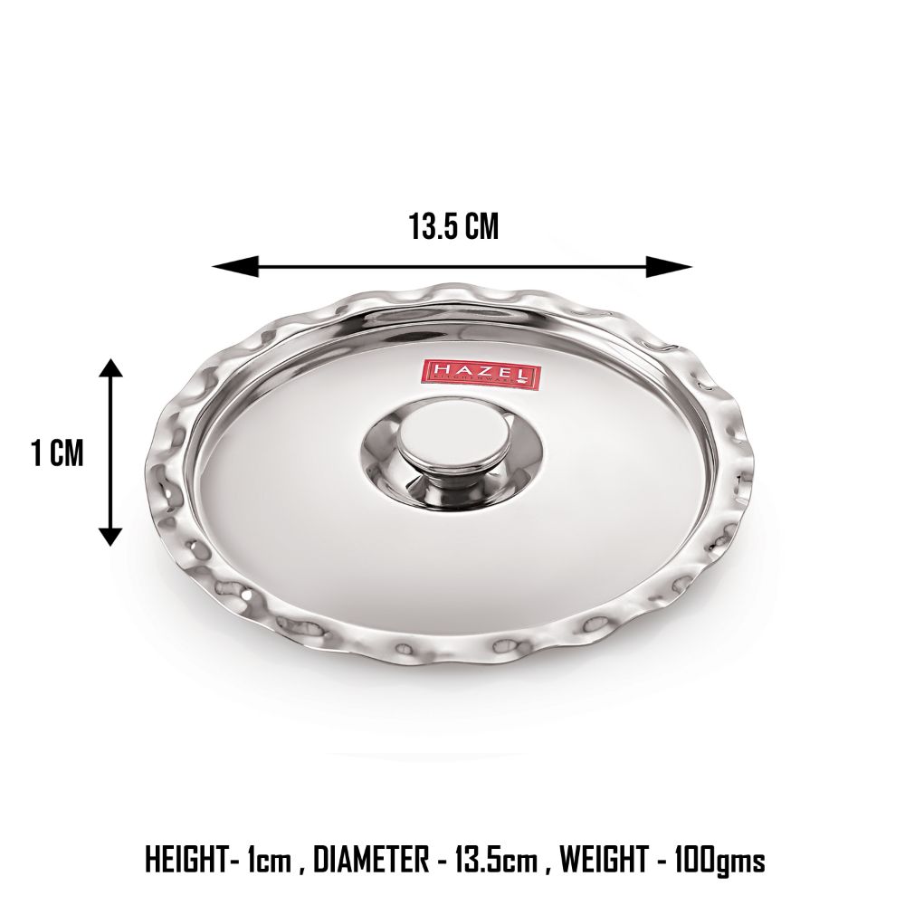 HAZEL Stainless Steel Utensil Cover Lid, 13.5 cm, Silver