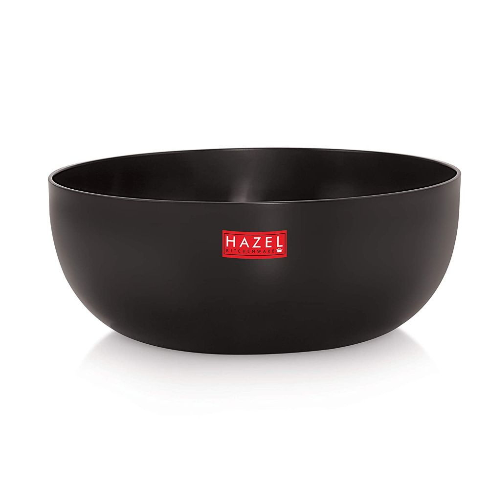 HAZEL Hard Anodised Tasra 3 mm Deep Aluminium Anodized Frying Tasla Kadai, (Black, 23.3 cm, 3200 ml)