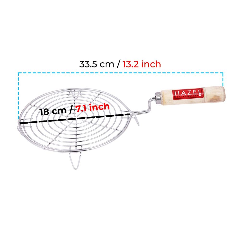 HAZEL Stainless Steel Papad Jali Round 7 Inches Small Size Jali