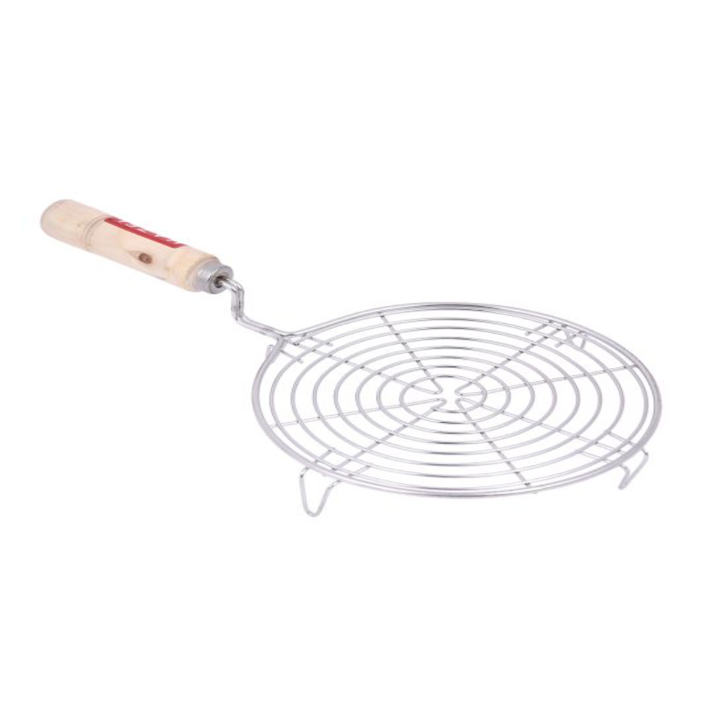 HAZEL Aluminium Round Papad Jali 8\'\' Medium S2, Silver