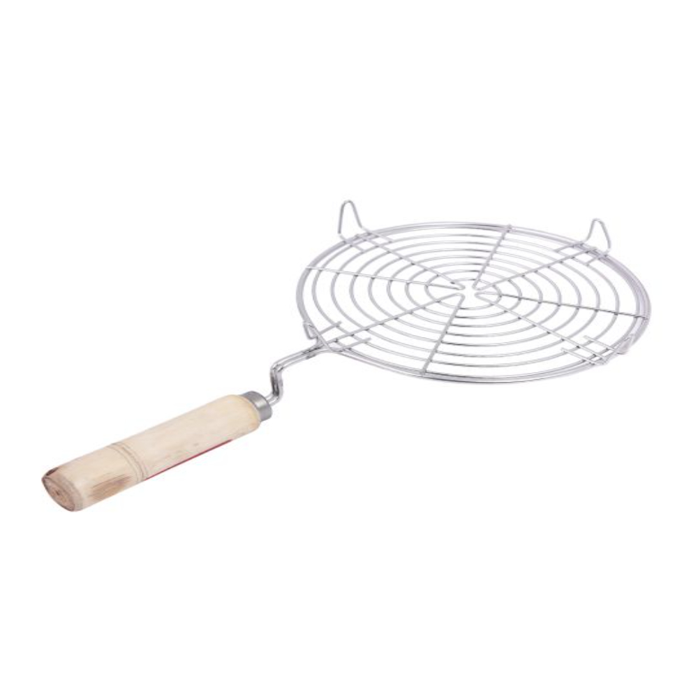 HAZEL Aluminium Round Papad Jali 8\'\' Medium S2, Silver