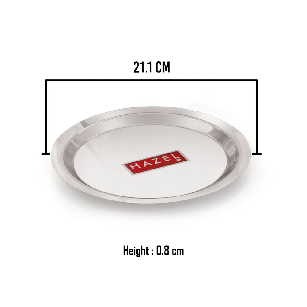 HAZEL Stainless Steel Lid Tope Cover Plates Ciba For Kadhai Vessels Pot Tope, 21.1 cm