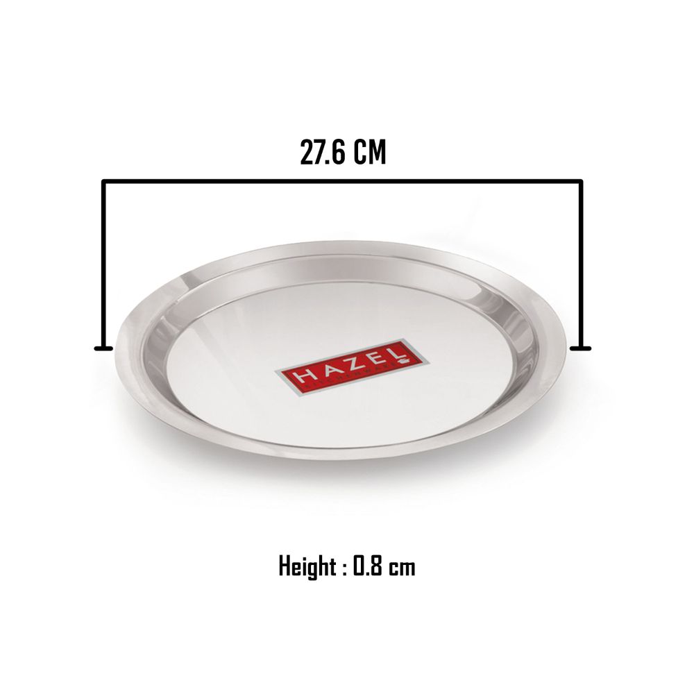 HAZEL Stainless Steel Lid Tope Cover Plates Ciba Only For Kadhai Vessels Pot Tope, 27.6 cm