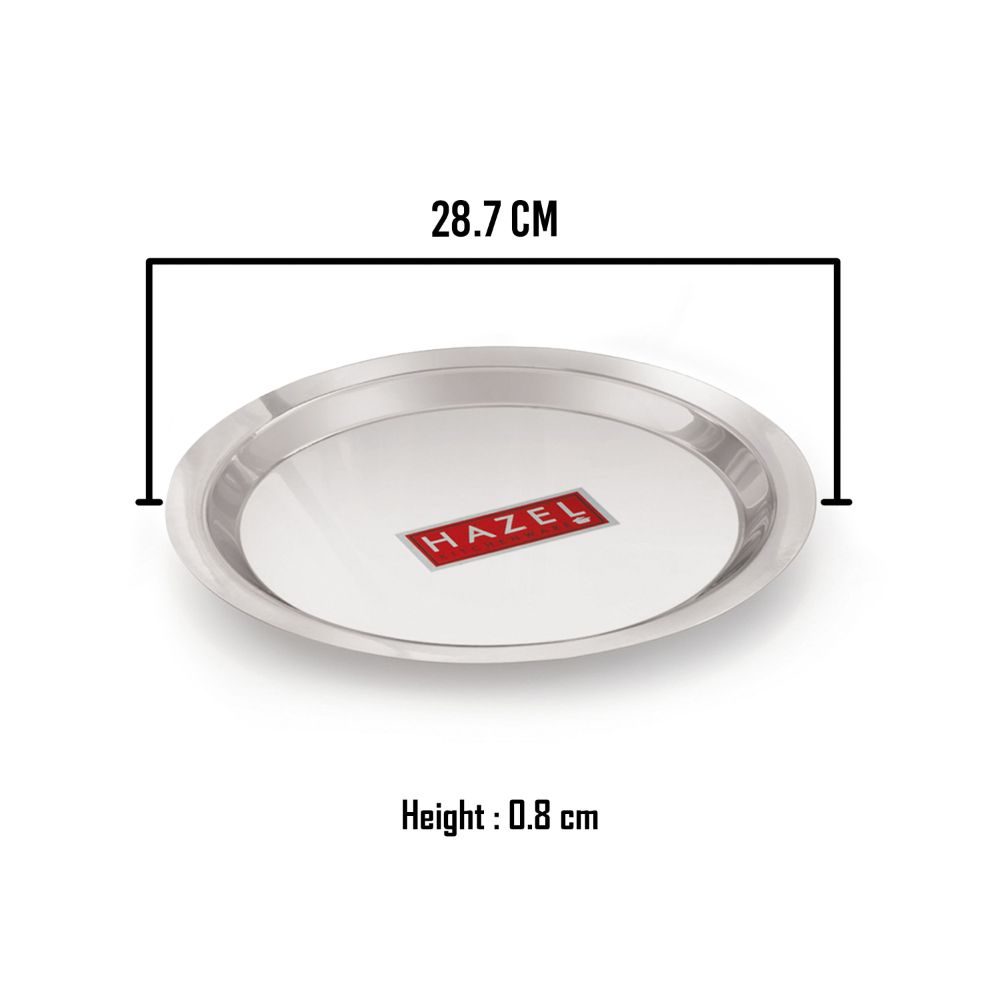 HAZEL Stainless Steel Lid Tope Cover Plates Ciba Only For Kadhai Vessels Pot Tope, 28.7 cm