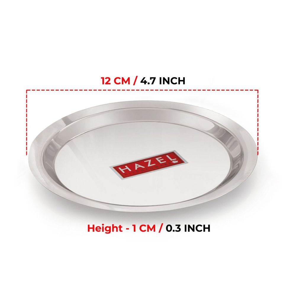 HAZEL Stainless Steel Lid Tope Cover Plates Ciba Only For Kadhai Vessels Pot Tope, 12 cm