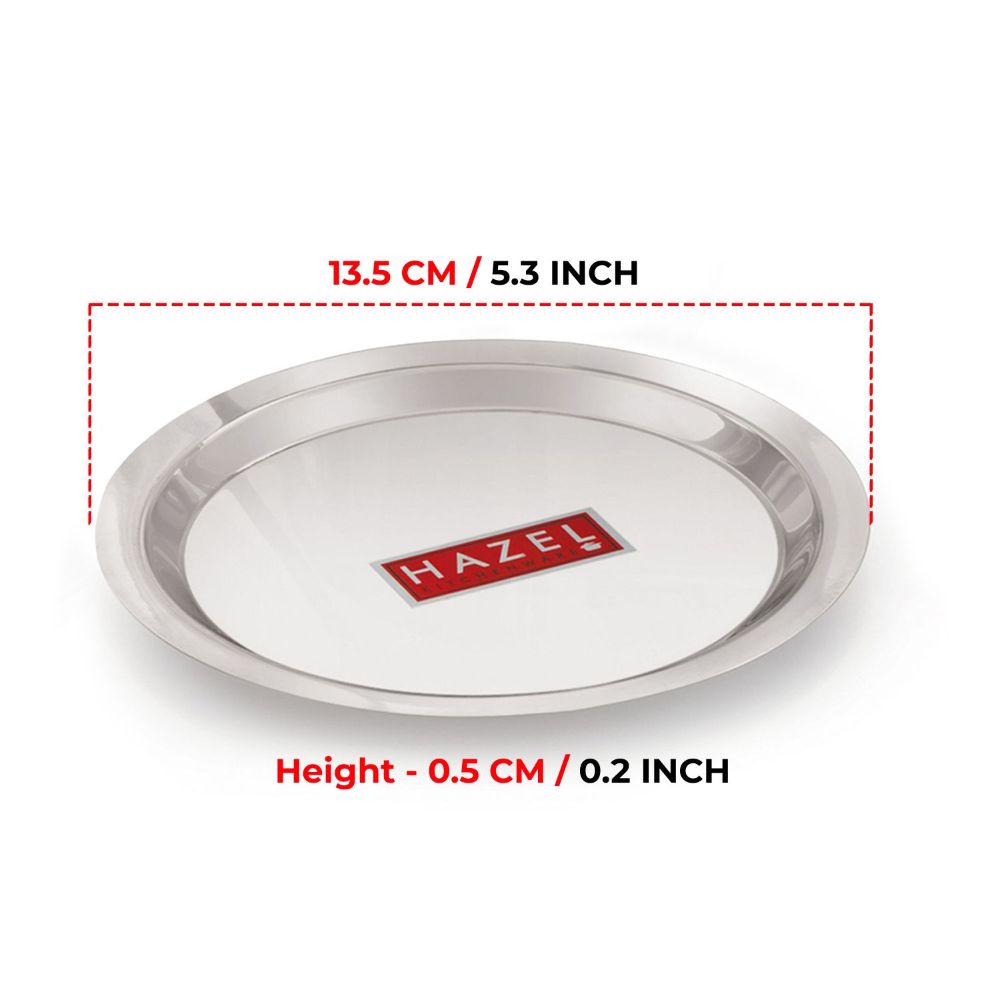HAZEL Stainless Steel Lid Tope Cover Plates Ciba Only For Kadhai Vessels Pot Tope, 13.5 cm