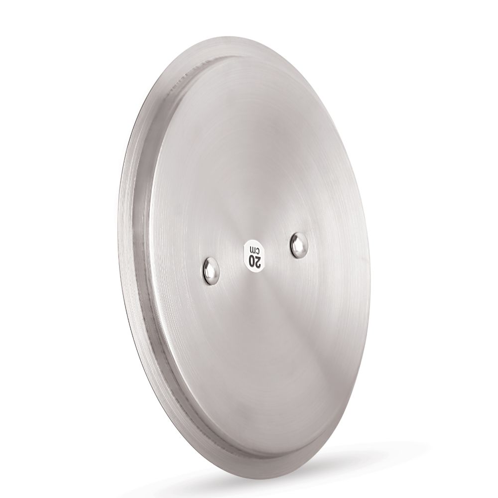 HAZEL Stainless Steel Cookware Plain Lid With Handle (Outer Diameter 20 cm, Inner Diameter 18 cm)