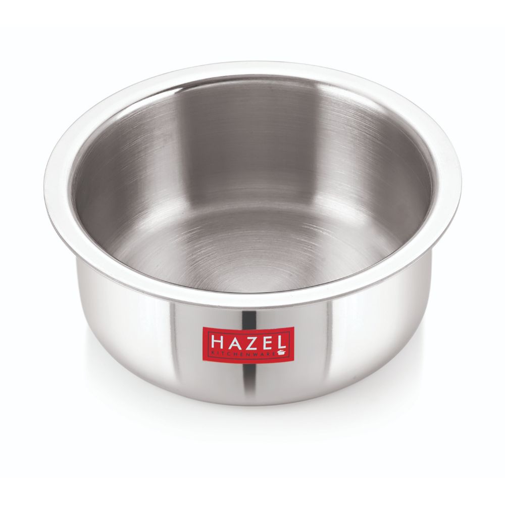 HAZEL Triply Stainless Steel Cookware| Stainless Steel Patila Utensils Set for Kitchen, 3600 ml | Induction Bottom Triply Tope| Stainless Steel Container for Kitchen