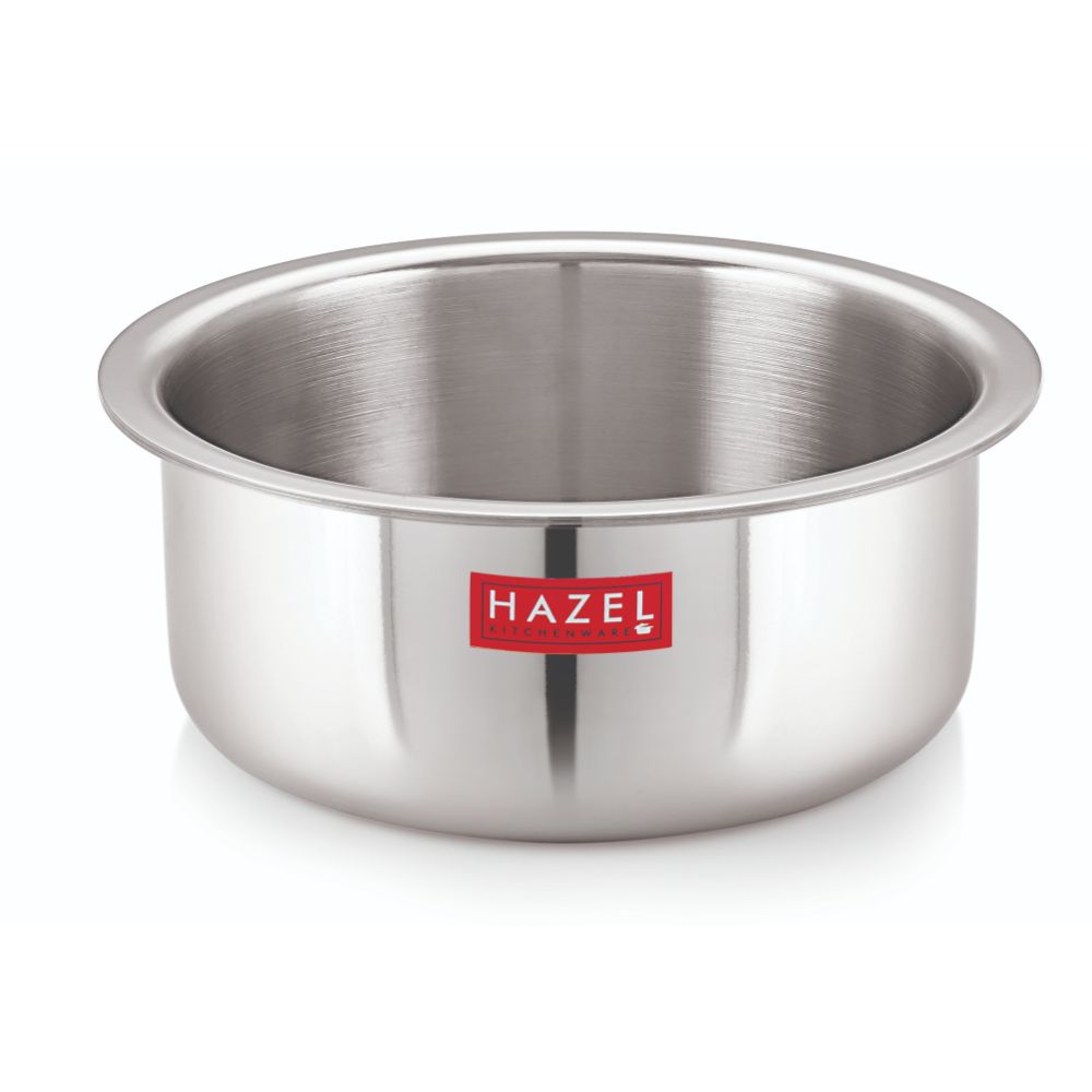 HAZEL Triply Stainless Steel Cookware| Stainless Steel Patila Utensils Set for Kitchen, 3600 ml | Induction Bottom Triply Tope| Stainless Steel Container for Kitchen