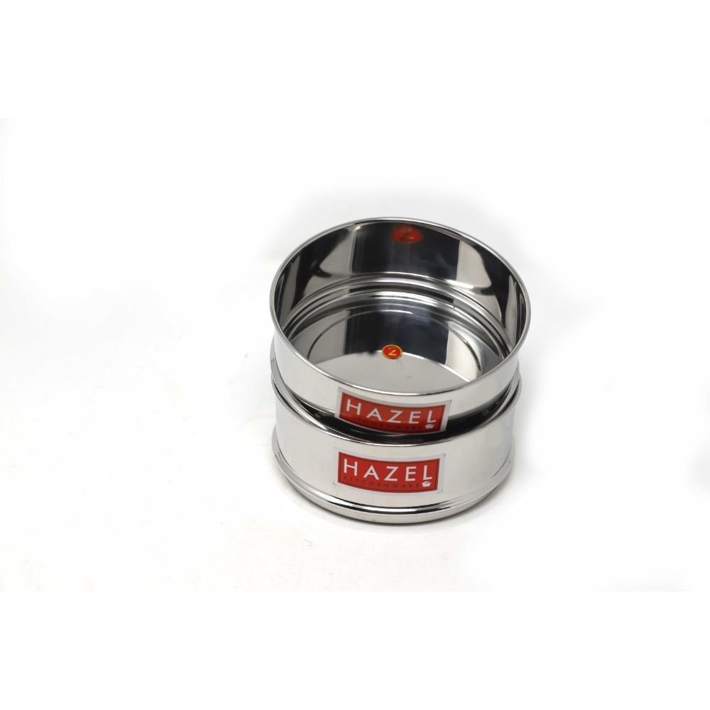 HAZEL Stainless Steel Cooker Dabba | Round Dabba for Cooker set of 2, 900 ml