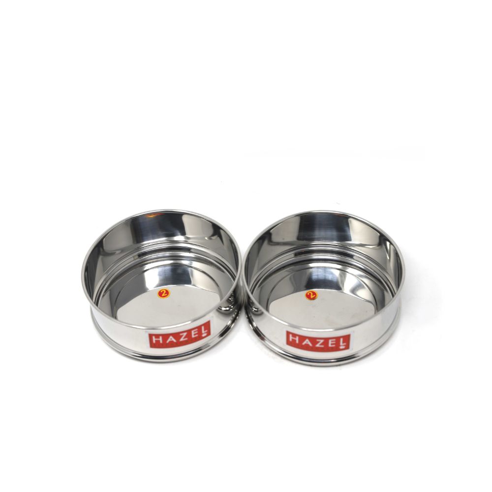 HAZEL Stainless Steel Cooker Dabba | Round Dabba for Cooker set of 2, 900 ml