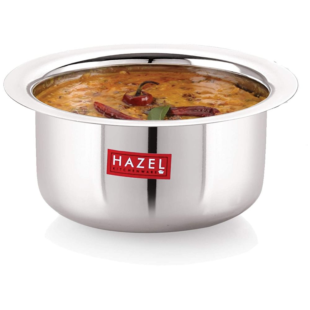 Hazel Utensils Set For Kitchen By Hazel I Steel Handi With Round Bottom, Set Of 3, 300 ML, 500 ML & 800 ML I Boiling Vessels, Multipurpose Steel Bhagona