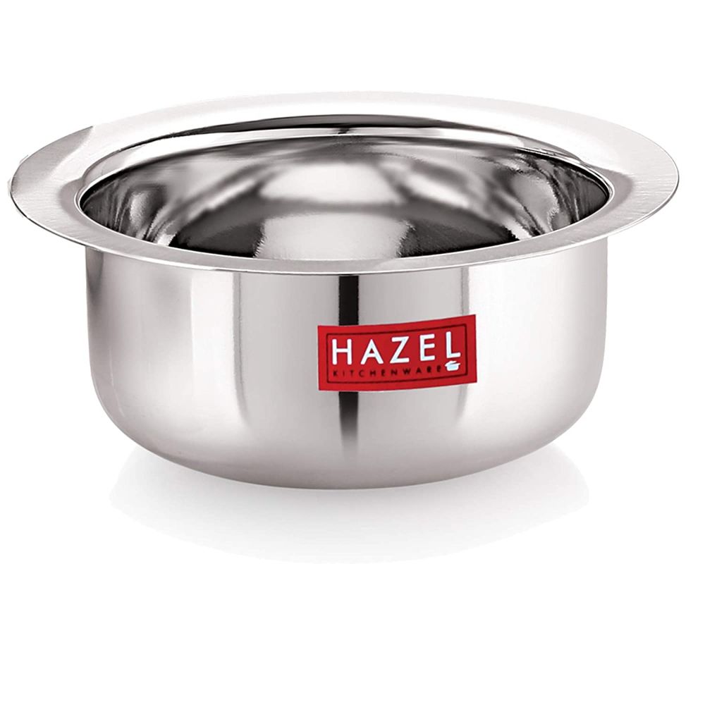 Hazel Utensils Set For Kitchen By Hazel I Steel Handi With Round Bottom, Set Of 3, 300 ML, 500 ML & 800 ML I Boiling Vessels, Multipurpose Steel Bhagona