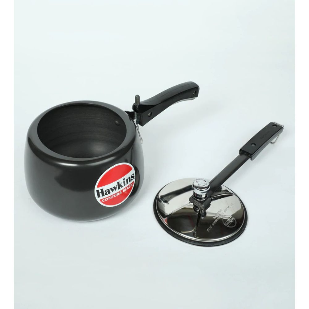 Hawkins 6.5 Litre Contura Black Pressure Cooker, Hard Anodised Inner Lid Cooker, Handi Cooker, Black (CB65)
