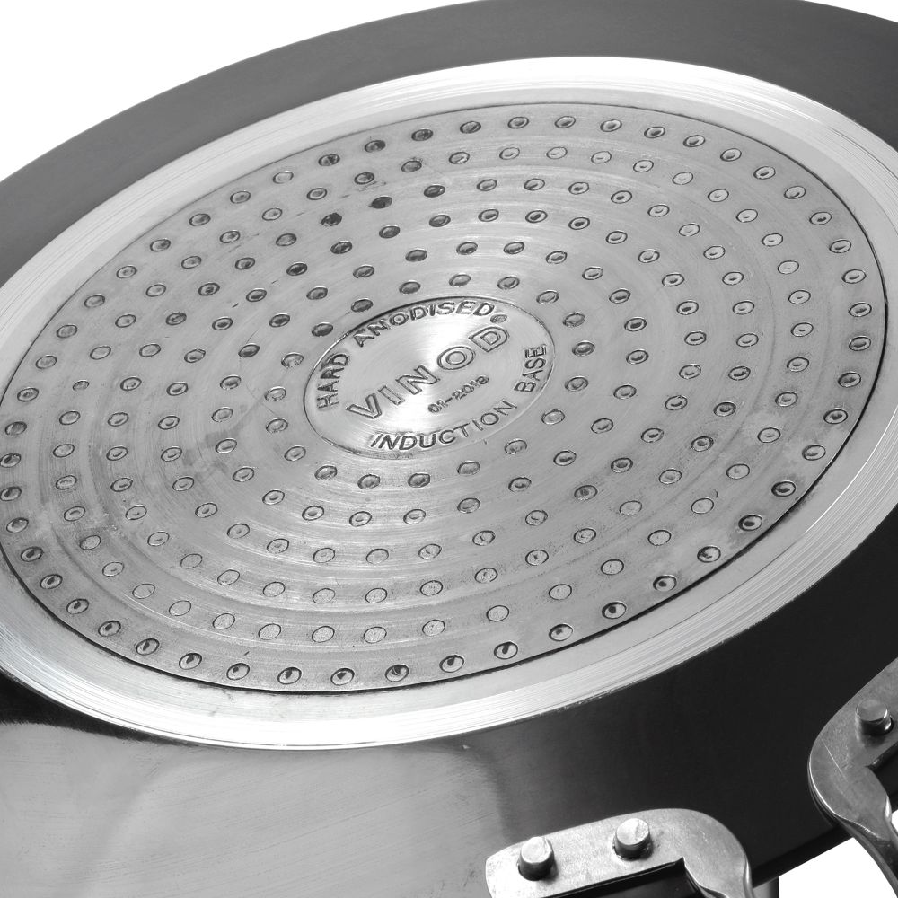 Vinod Hard Anodized Concave/Roti/Paratha Tawa (25cm), Black (4.2MM Thickness), Aluminium