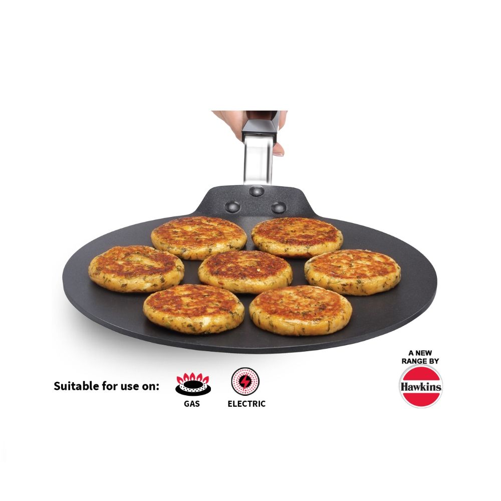 Hawkins Futura 28 cm Dosa Tava, Non Stick Dosa Tawa, Small Dosa Tawa (NDT28) (Black)