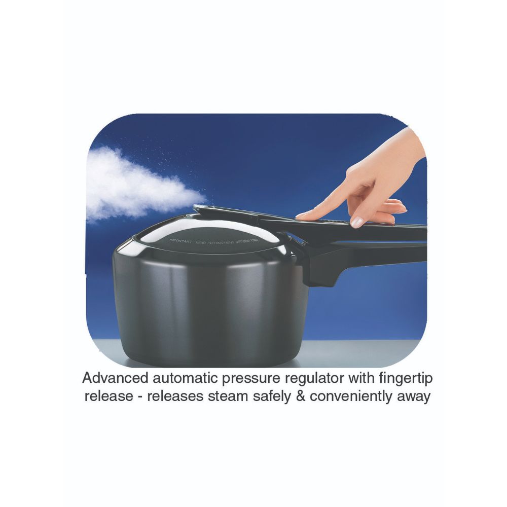 Hawkins Futura 3 Litre Pressure Cooker, Hard Anodised Inner Lid Pressure Cooker, Pan Cooker, Black (Fp30), 3 Liter