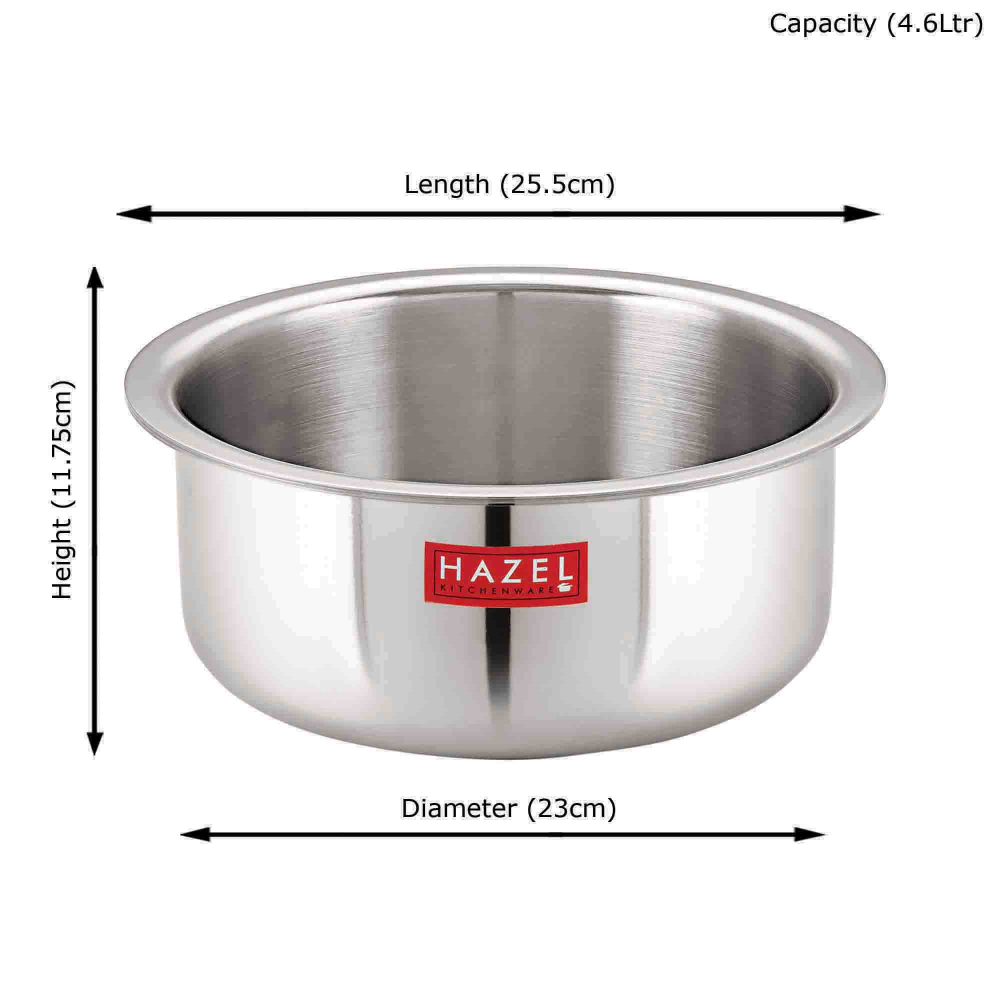 HAZEL Triply Stainless Steel Induction Bottom Tope, 4.6 Litre, 23 cm