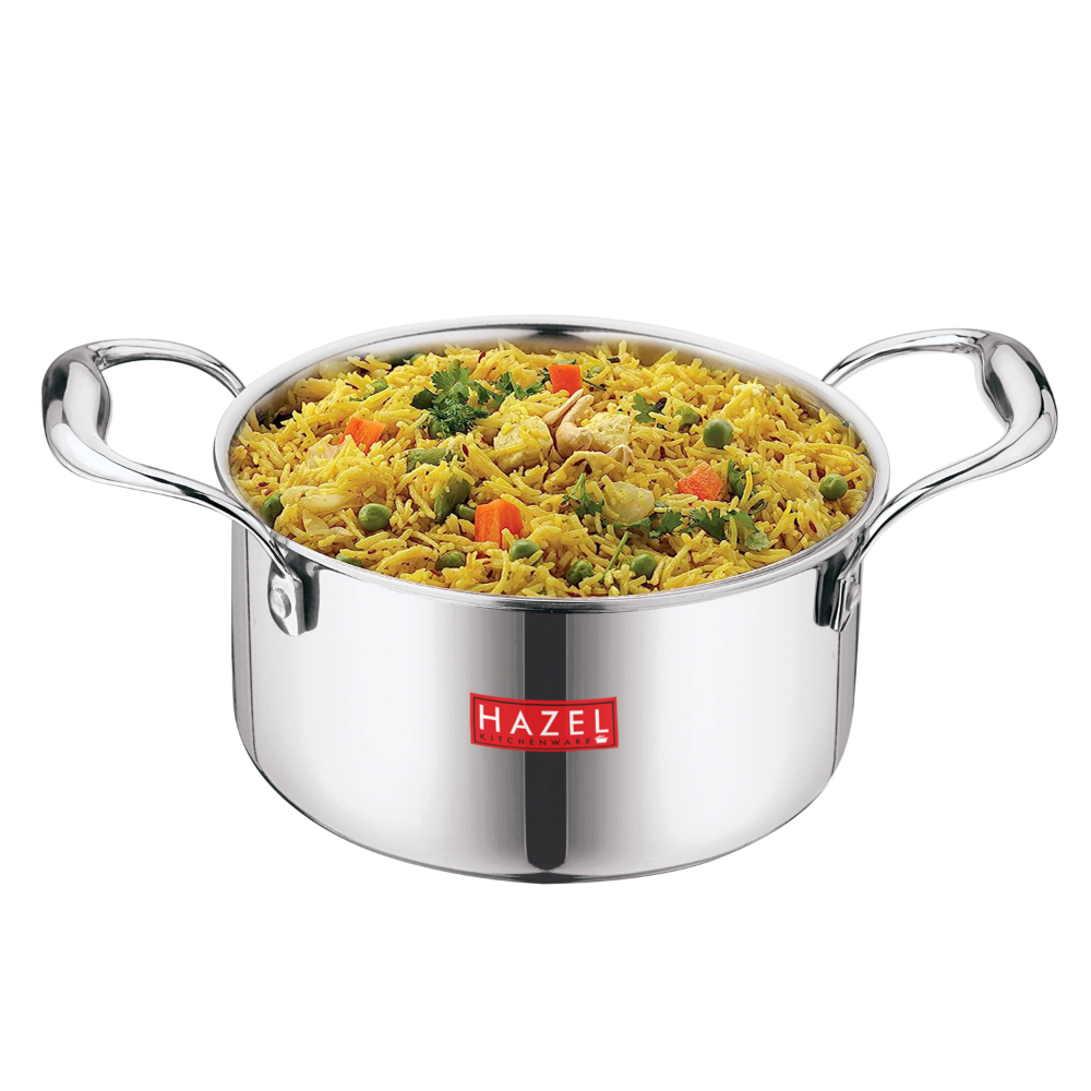 HAZEL Triply Stainless Steel Induction Bottom Tope with Handle, 3.6 Litre, 20.5 cm