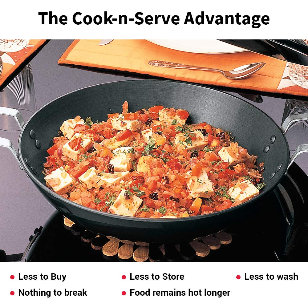Hawkins Futura Hard Anodised 4.06 mm Deep-Fry Pan With Stainless Steel Lid 2.5 Ltr, 26 cm, Black