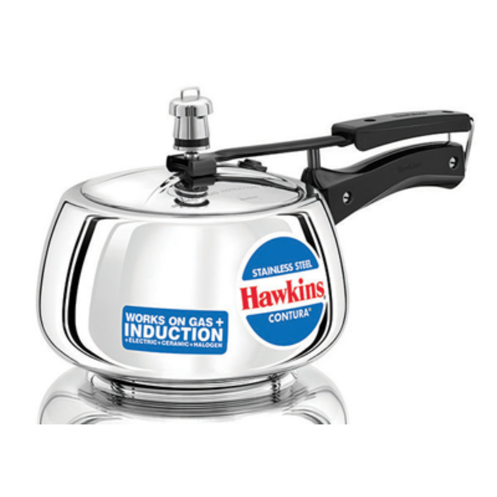 Hawkins Contura Stainless Steel Pressure Cooker with Induction Compatible Base  (SSC30), 3Litre