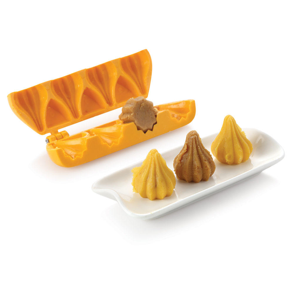 DS Plastic Modak Mould Sancha Sacha Patti Strip and 5 Different Size Modak Moulds For Chocolate and Mithai
