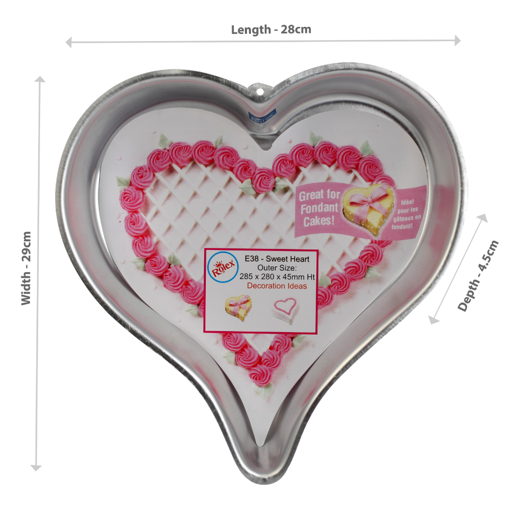 Rolex Aluminium Cake Mould Pans Sweet Heart
