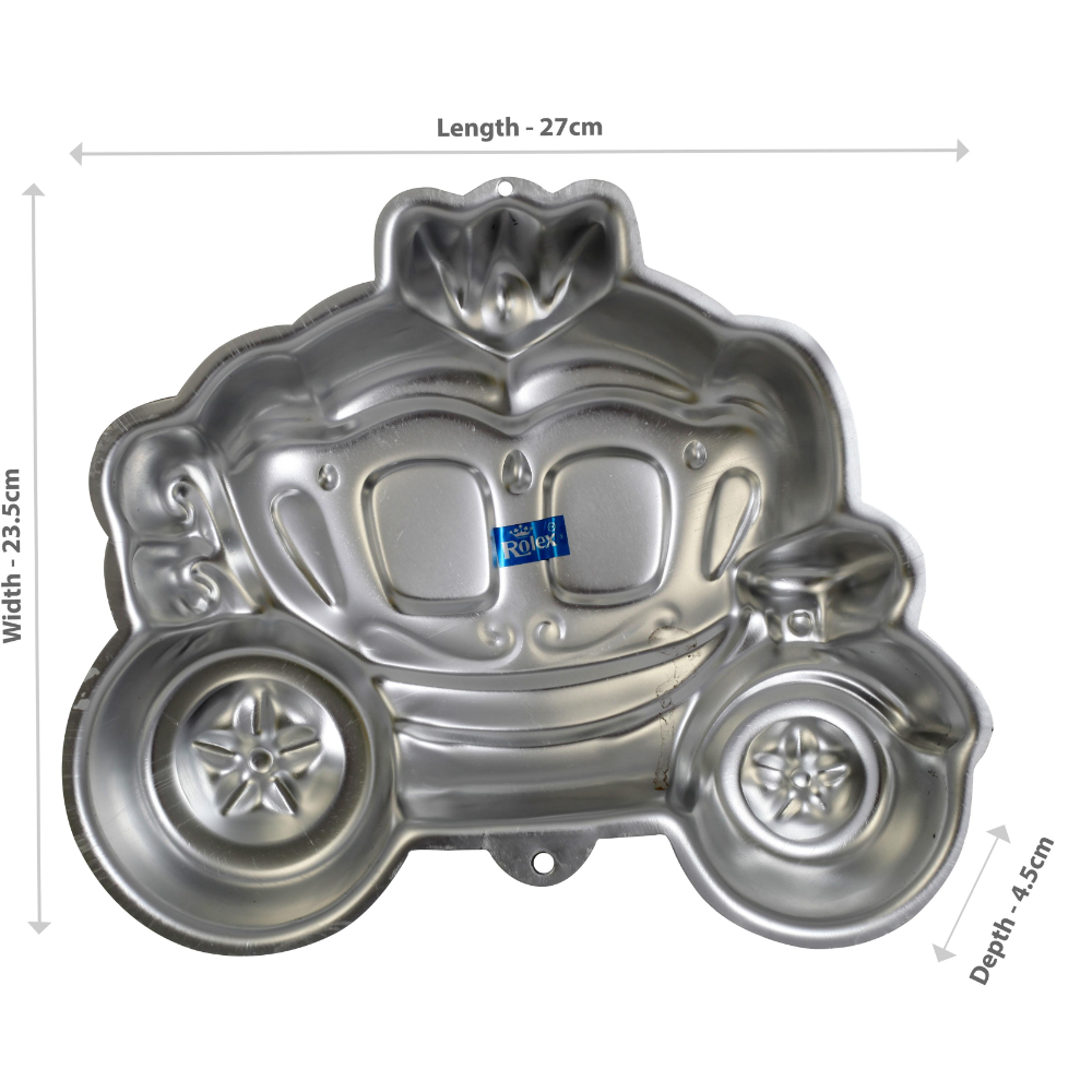 Rolex Aluminium Cake Mould Pans Princess Carriage 1 Kg. Cake
