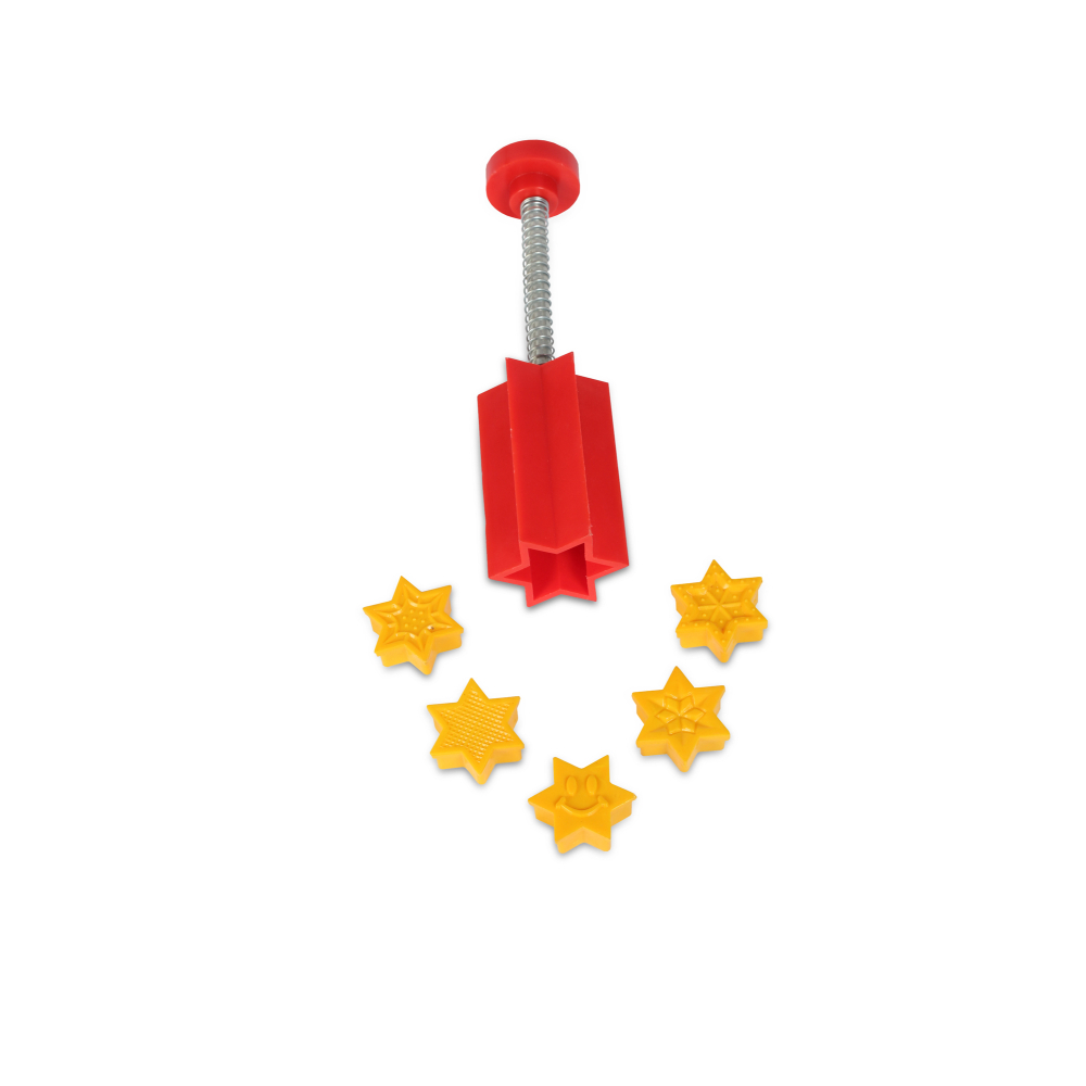 DS Star Shape 5-Desings Peda / Sweet Fast Stamping / Mithai Cutter, Plastic