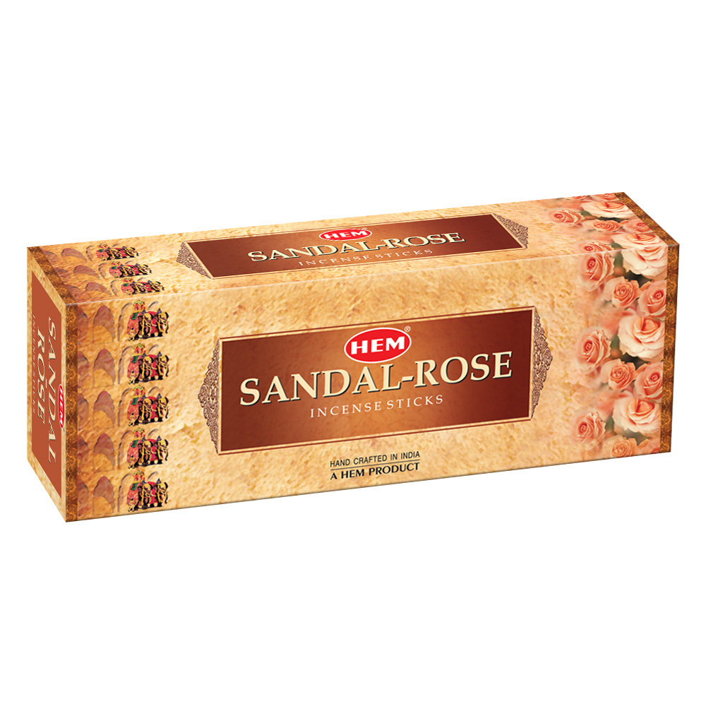 Hem Sandal Rose Incense Sticks(9.3 cm X 6.0 cm X 25.5cm, Black )