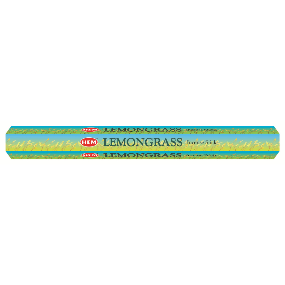 HEM Lemongrass Incense Sticks - Box of Six, 20 Sticks Each Box Incense Hand Rolled in India