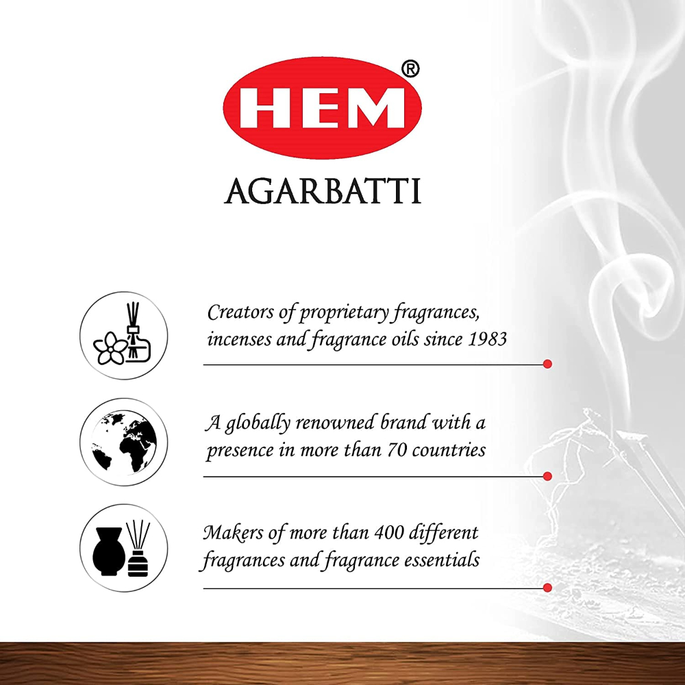 HEM - Precious Combo Incense Sticks Agarbatti - Fragrances: Chandan, Lavender, Lotus, Musk, Frankincense & Jasmine - Pack of 6-180g