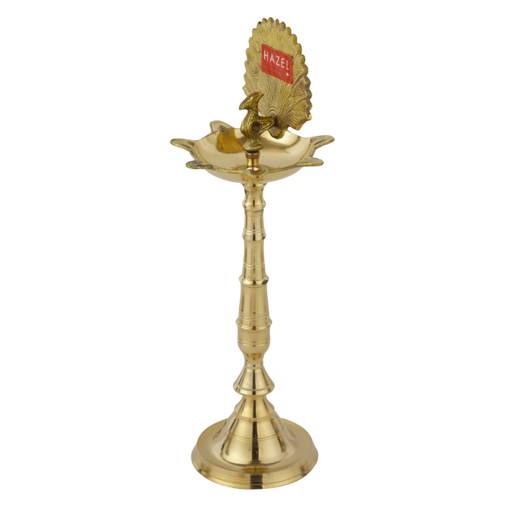 HAZEL Peacock Brass Samay Diwali Puja Diya Oil Samai