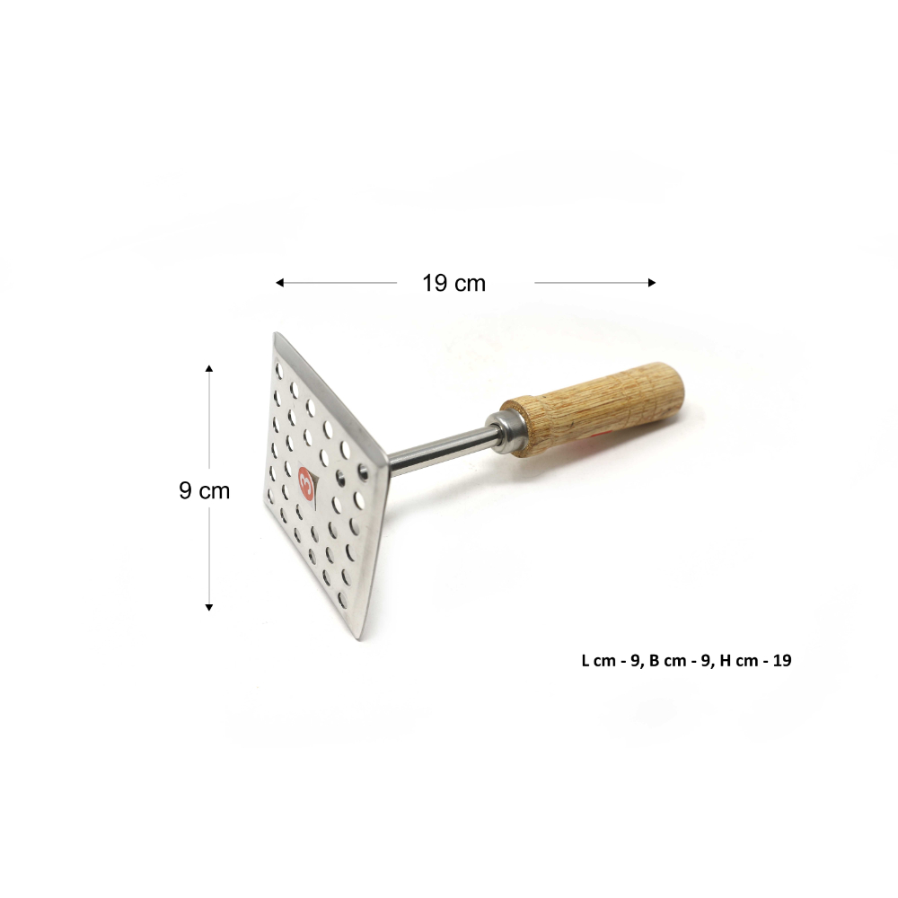 HAZEL Stainless Steel Vegetable and Pav Bhaji Square Smasher MasherÂ 