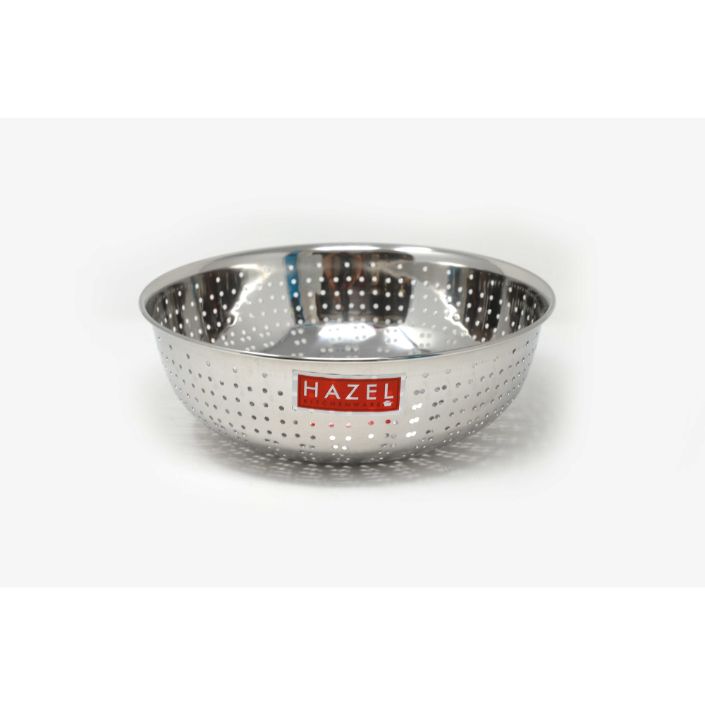 HAZEL Stainless Steel Multipurpose Food & Vegetable Strainer, 1 Pc, Dia 27 cm