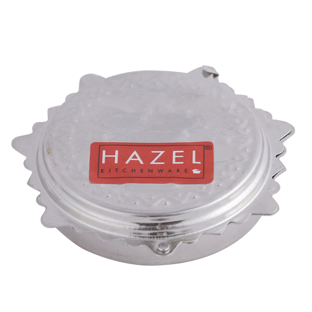 HAZEL Kumkum Box For Puja | Stainless Steel Haldi Kunku Karanda Koiri For Pooja | Kalash Shape Haldi Kumkum Holder For Mandir Home (7 x 2.5 cm)