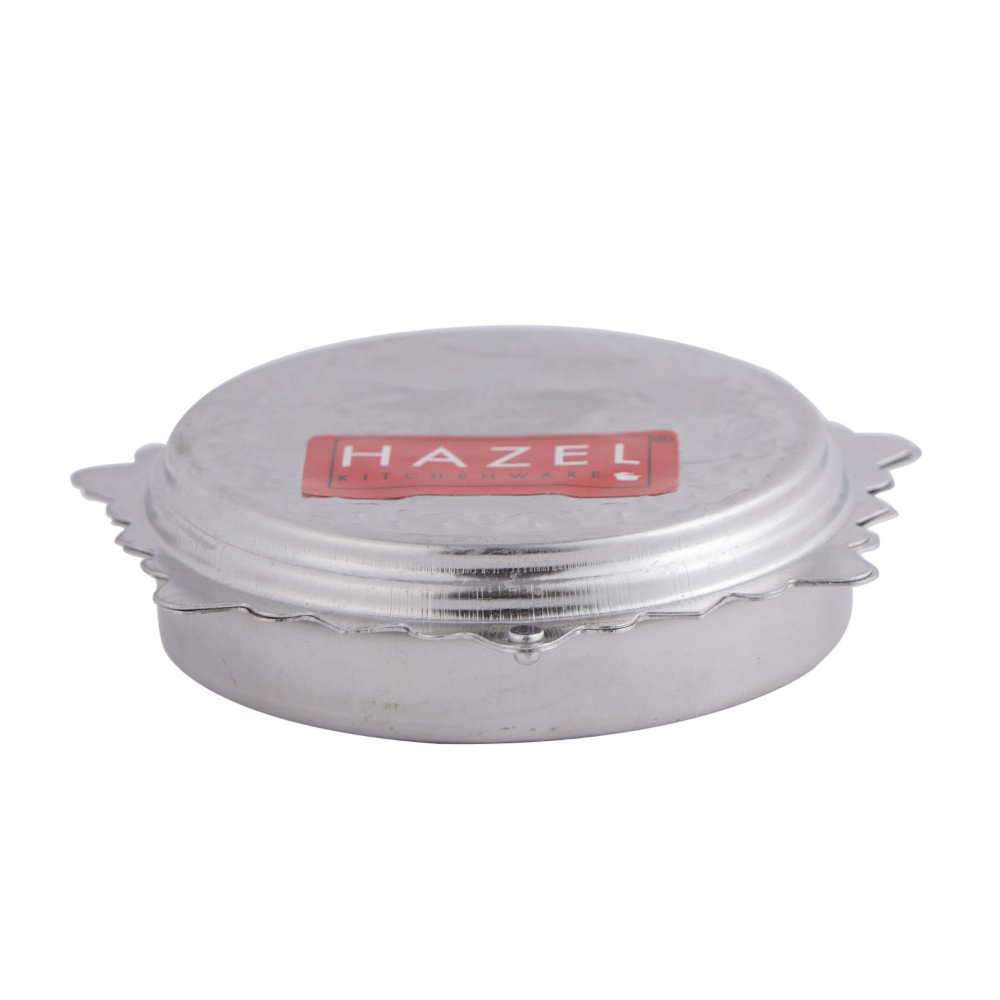 HAZEL Kumkum Box For Puja | Stainless Steel Haldi Kunku Karanda Koiri For Pooja | Kalash Shape Haldi Kumkum Holder For Mandir Home (7 x 2.5 cm)