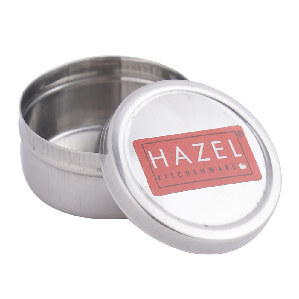 HAZEL Sindoor Box For Puja | Stainless Steel Sindoor Dani For Pooja | Sindur Mini Container Pooja Accessories (5 x 2.5 cm)