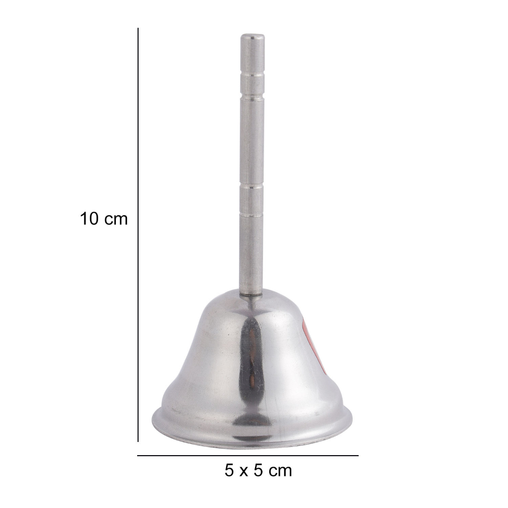 HAZEL Ghanti For Pooja | Stainless Steel Pooja Ghanti | Ghanti for Pooja Mandir | Puja Bell Ghanti | Pooja Ganti Ghanta for Home Temple (5 x 10 cm)