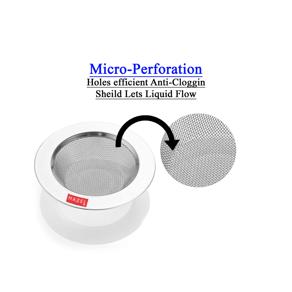 HAZEL Steel Kitchen Sink Strainer | Sink Filter for Waste | Wash Basin Drainer Filter | Stainless Steel Stopper Jali For Kitchen | 6 cm