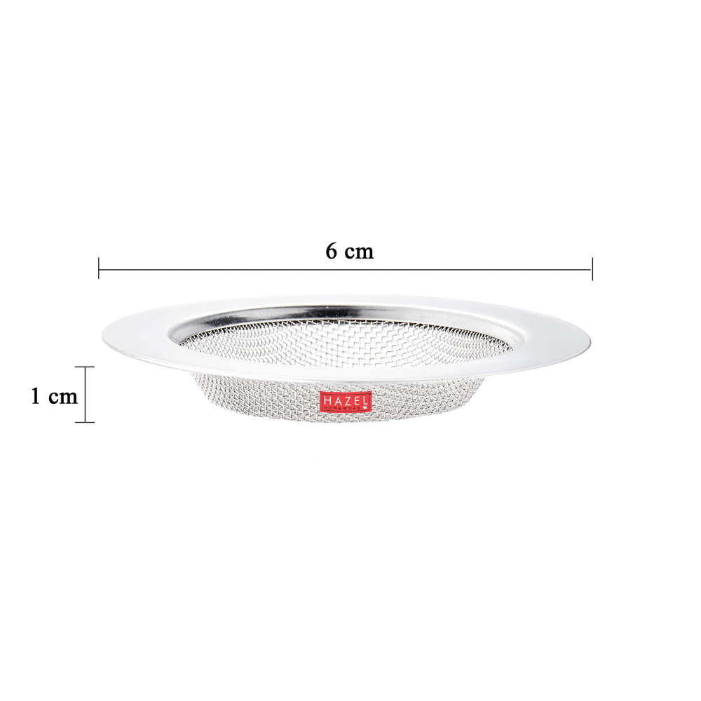 HAZEL Steel Kitchen Sink Strainer | Sink Filter for Waste | Wash Basin Drainer Filter | Stainless Steel Stopper Jali For Kitchen | 6 cm