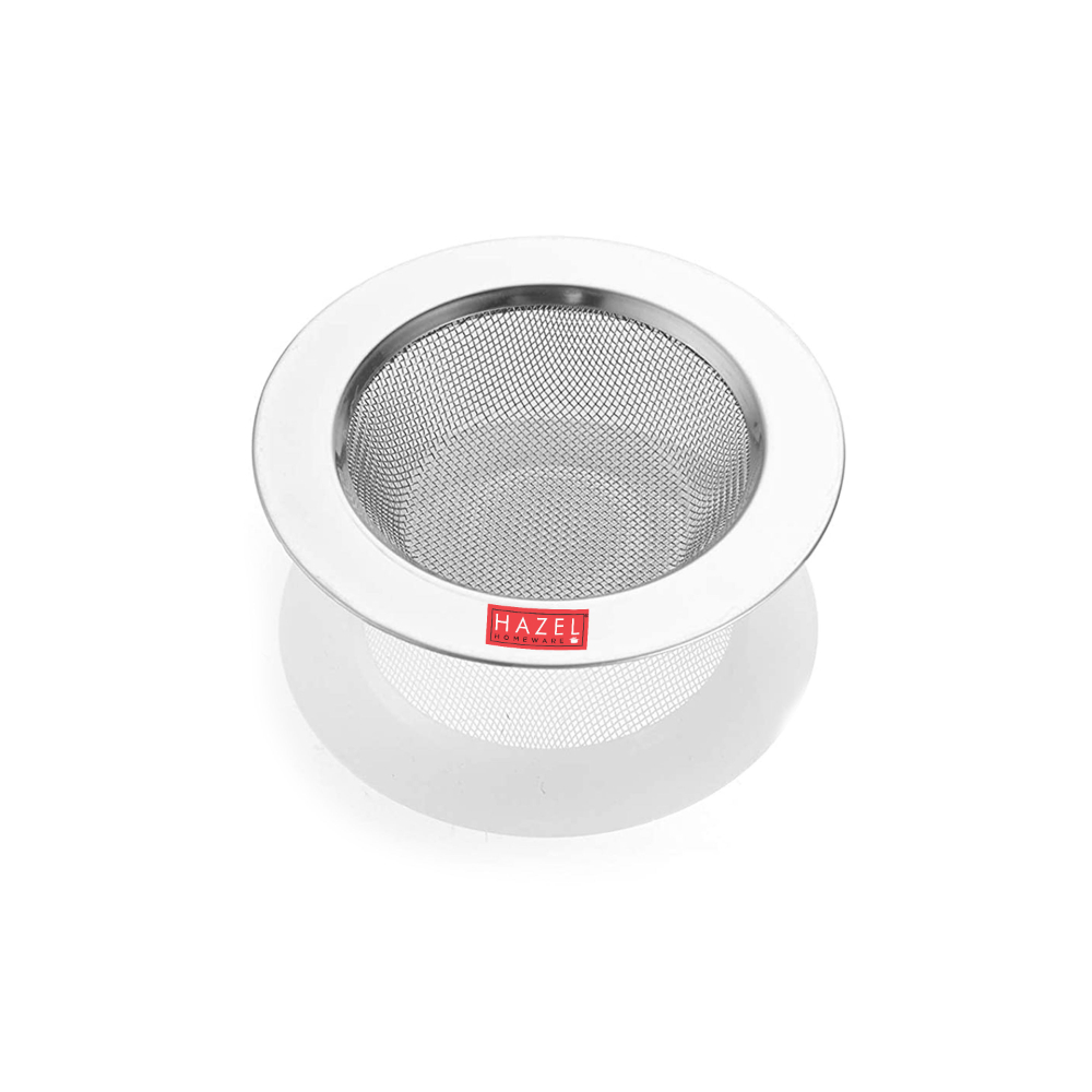 HAZEL Steel Kitchen Sink Strainer | Sink Filter for Waste | Wash Basin Drainer Filter | Stainless Steel Stopper Jali For Kitchen | 9.3 cm