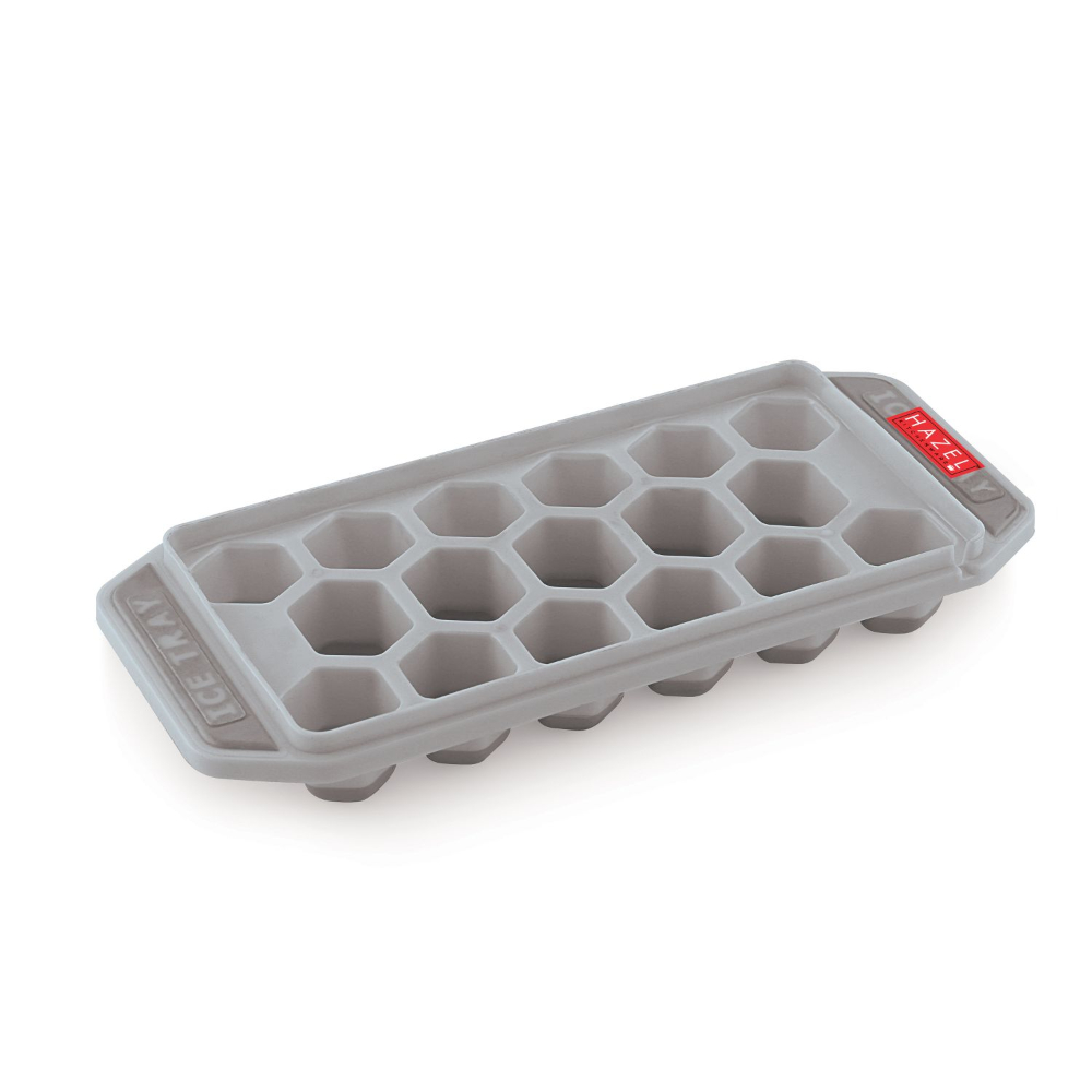 HAZEL Ice Cube Tray with Honeycomb Design & Silicone at Bottom for Easy Removal, Grey