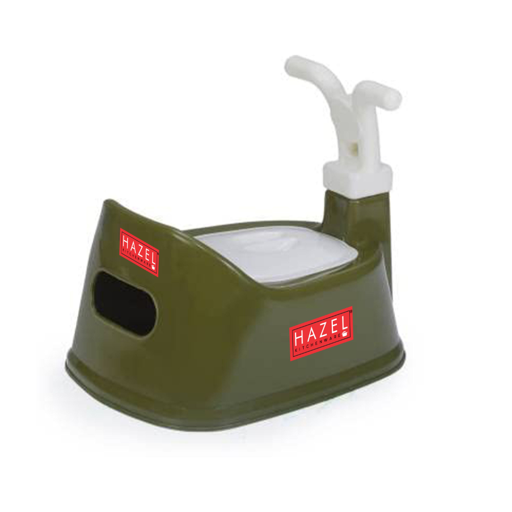 HAZEL Baby Potty Training Seat for Small Kids | Bike Potty Toilet Chair With Closing Lid For Small Children, Inflants and Toddler (6-18 Month Kids) | Green