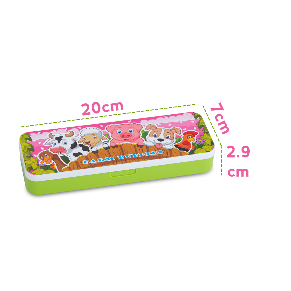 HAZEL Pen Pencil Box for Crayon Organizer | Idea Pen Box with Separator for Pencil, Crayon, Pen & Stationary Organizers | Crayon Box Storage for School Kids, Green