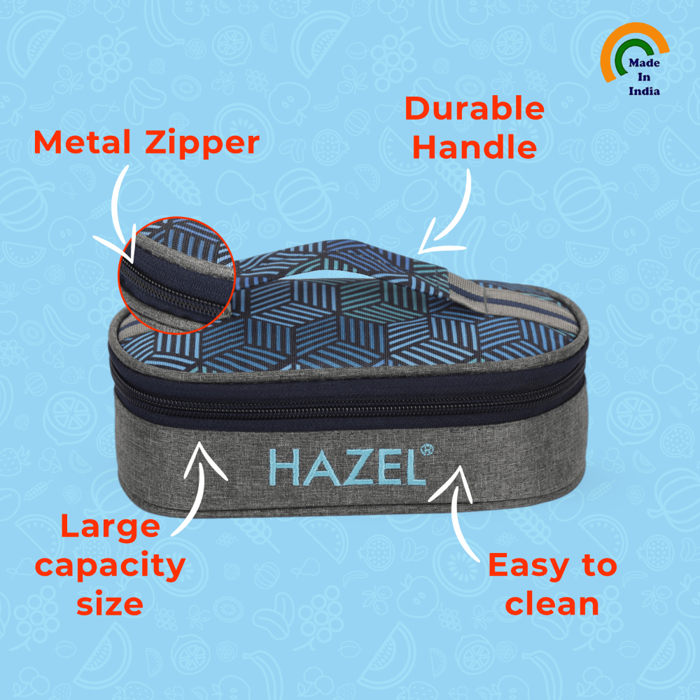 HAZEL Lunch Bag for Kids to School | Wter Resistant Tiffin Bags for Office Men and Women | Tiffin Cover Bag Only, Flat Bag