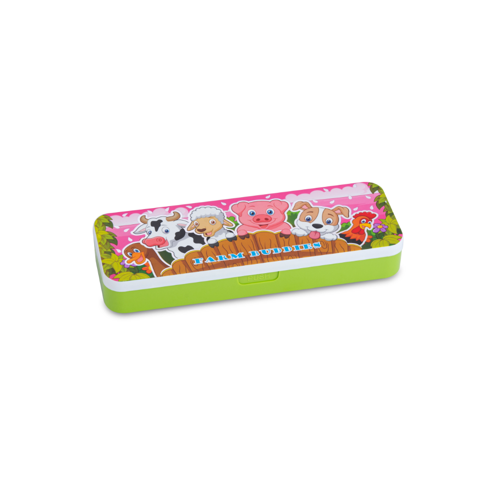 HAZEL Pen Pencil Box for Crayon Organizer | Idea Pen Box with Separator for Pencil, Crayon, Pen & Stationary Organizers | Crayon Box Storage for School Kids, Green